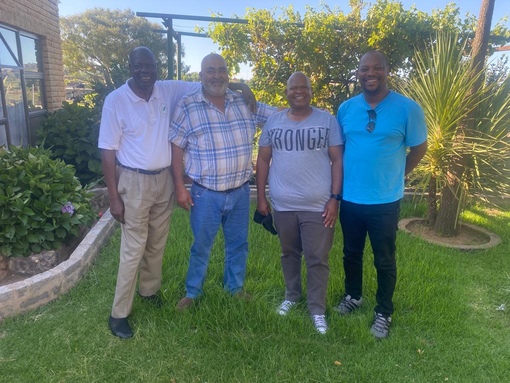 AfrII’s Prof. Otim-Nape (left) poses with friends from the Ministry of Agriculture and Food Security -Lesotho during his recent work stay in Lesotho